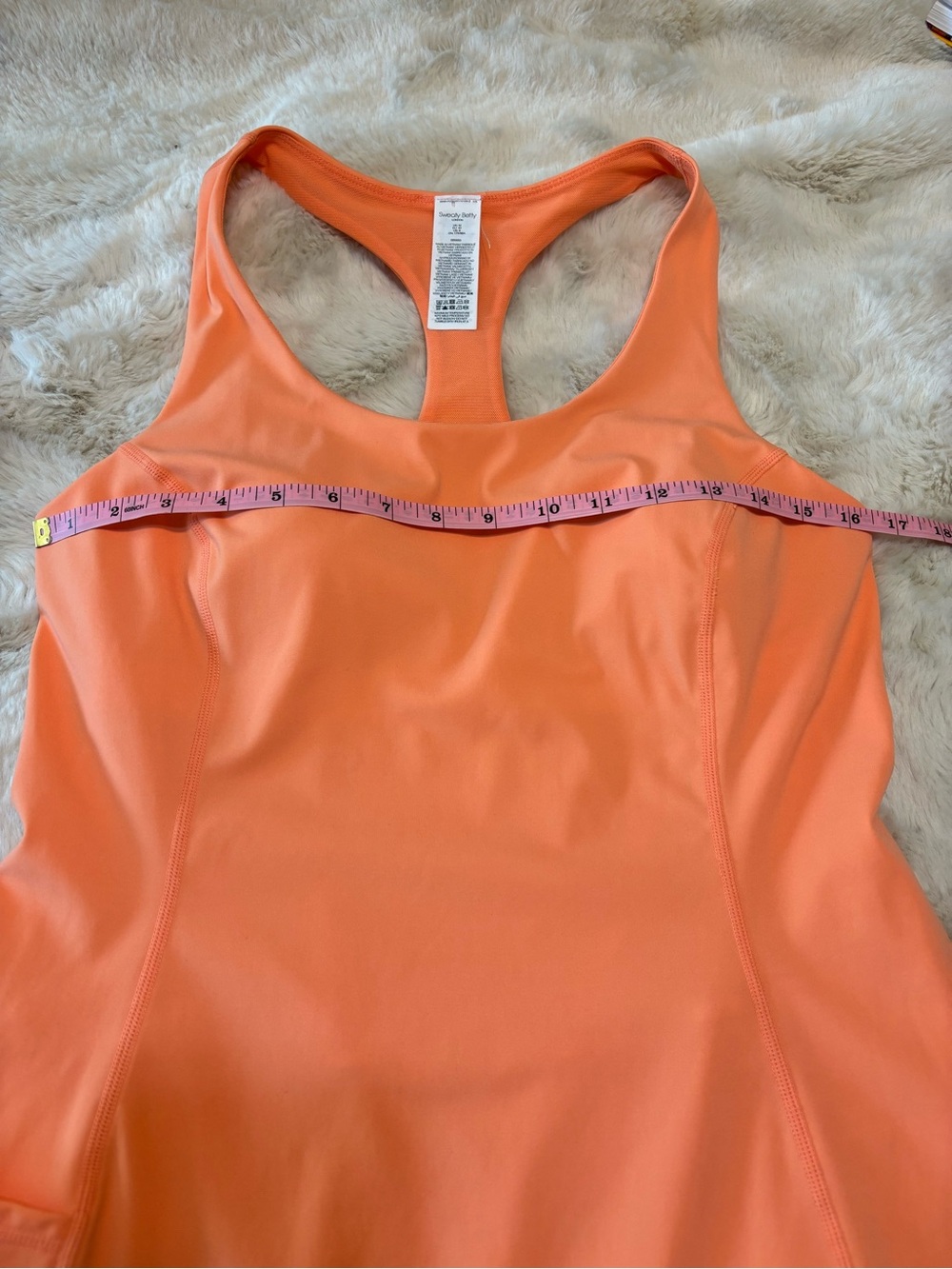 Sweaty Betty Peach Racerback Active Dress Built In Shorts Pockets US 8 - Picture 10 of 10